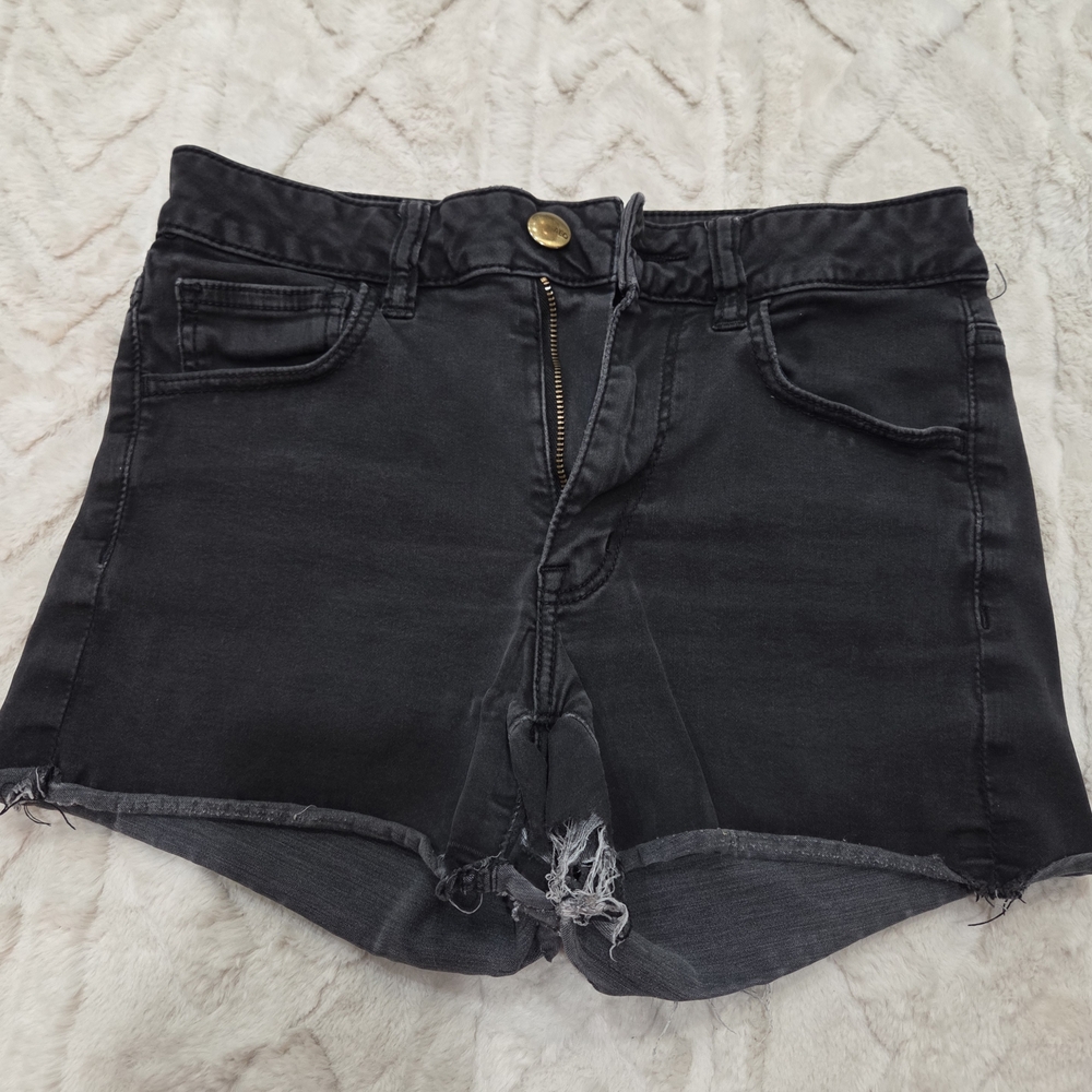 Vintage Distressed American Eagle Outfitters Black Jean Shorts- Size‎ 6 Stretch